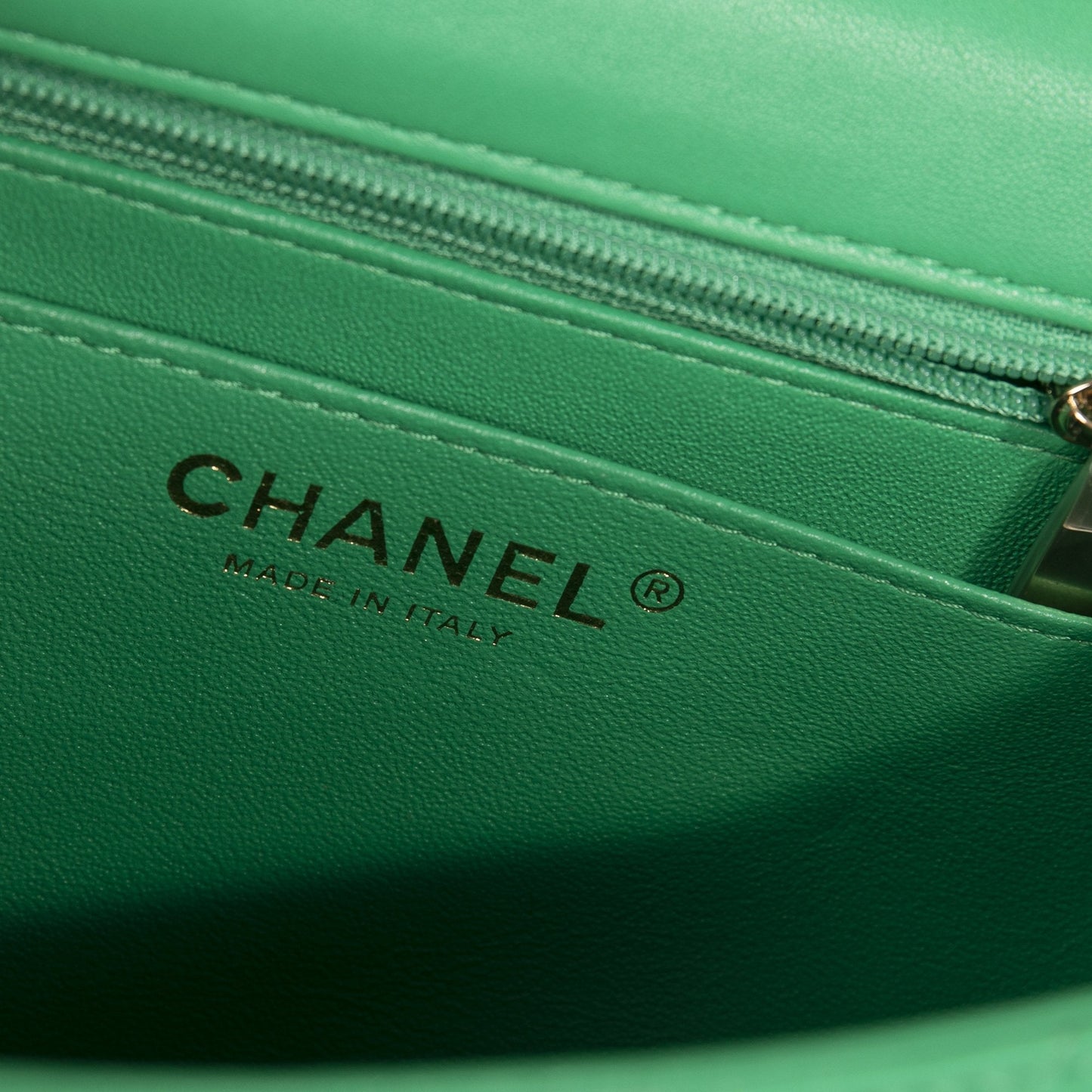 Chanel 2020 Green Classic Mini Square Flap Bag