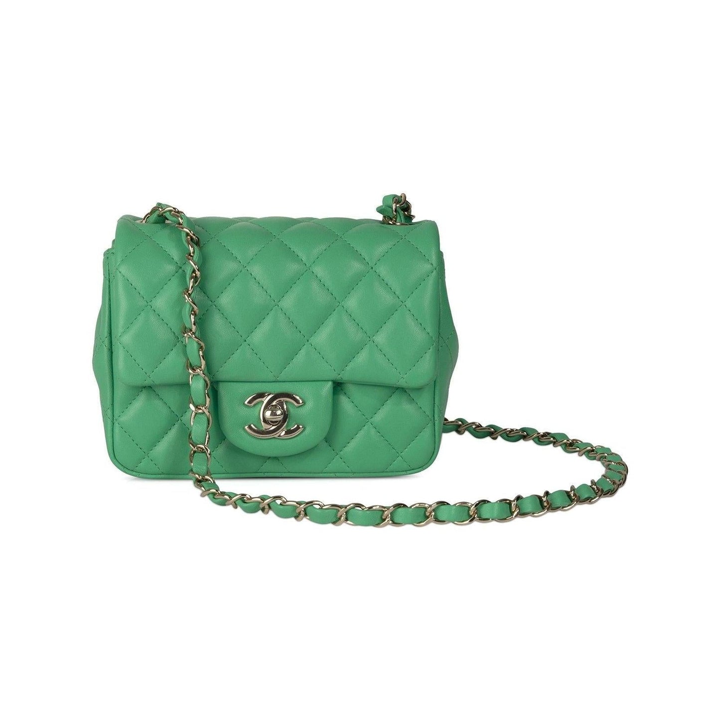 Chanel 2020 Green Classic Mini Square Flap Bag