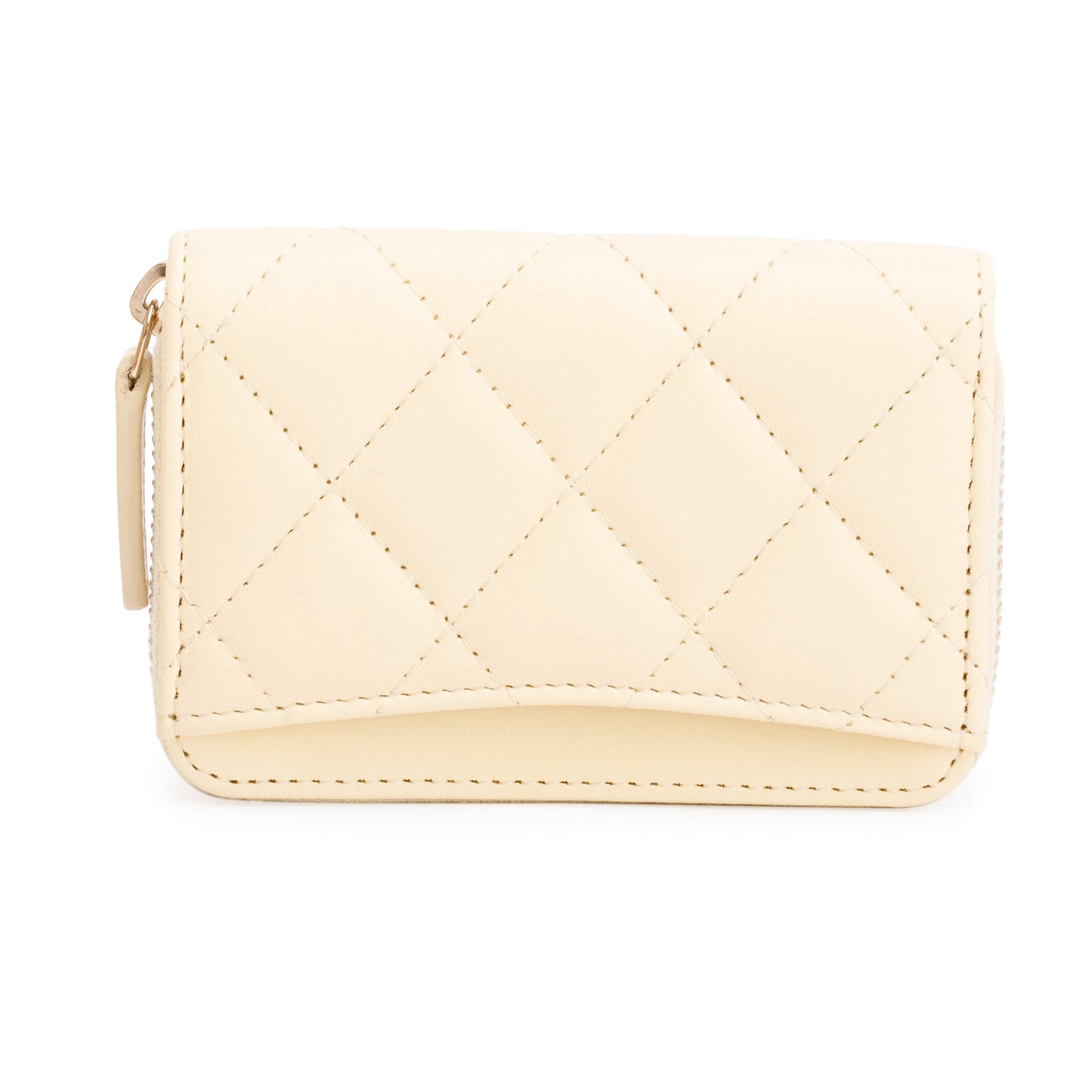 Chanel 2020 Neutral Calfskin Leather Classic Zipped Coin Purse
