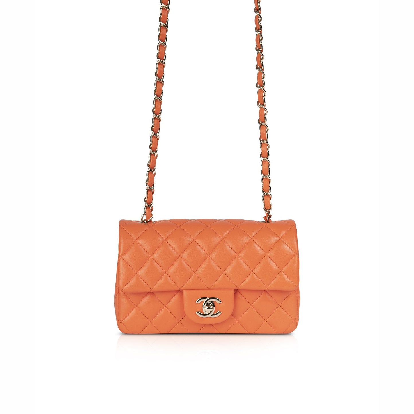 Chanel 2020 Orange Classic Mini Flap Bag