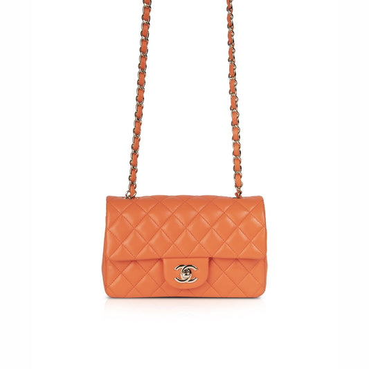 Chanel 2020 Orange Classic Mini Flap Bag