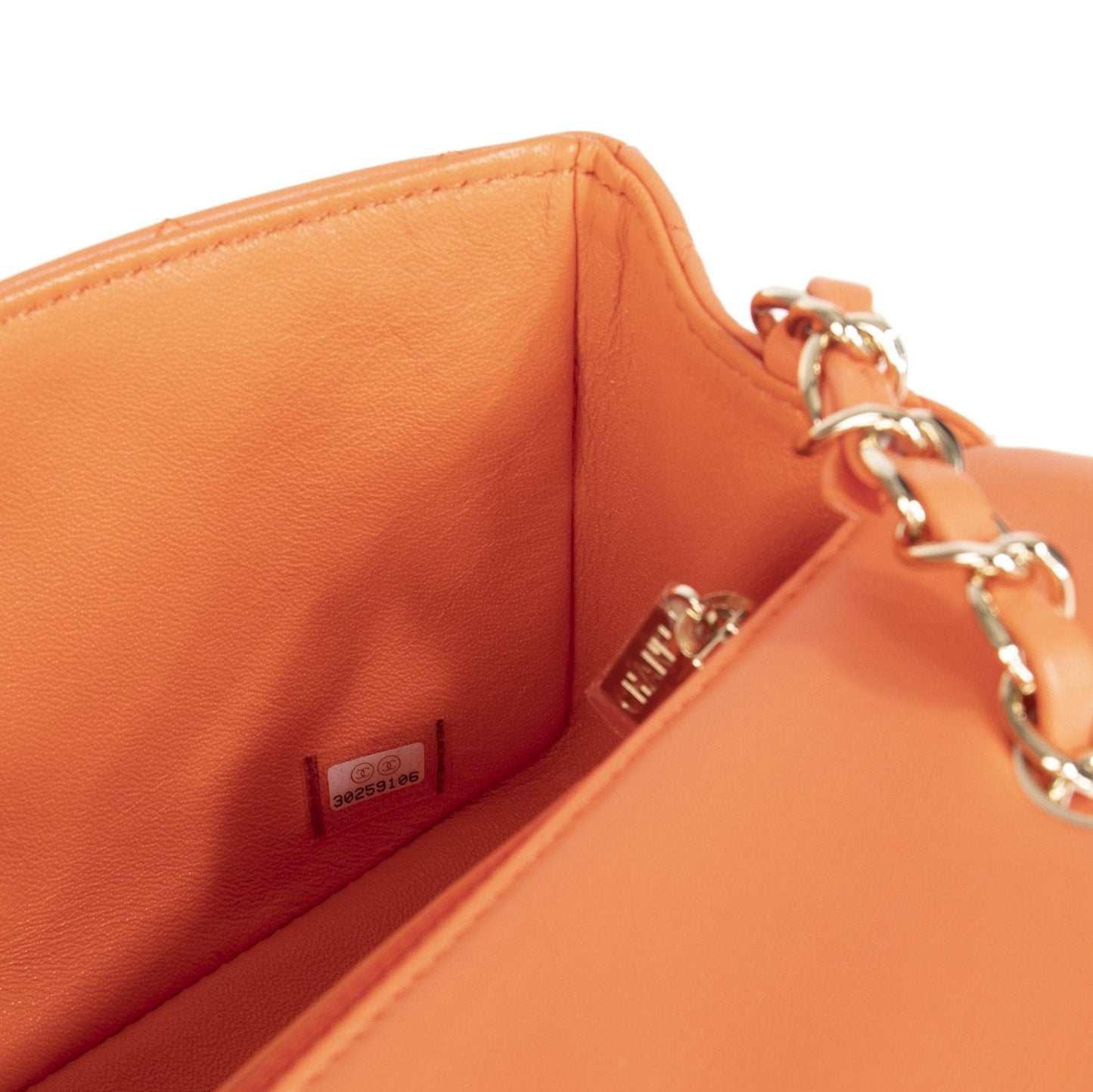 Chanel 2020 Orange Classic Mini Flap Bag