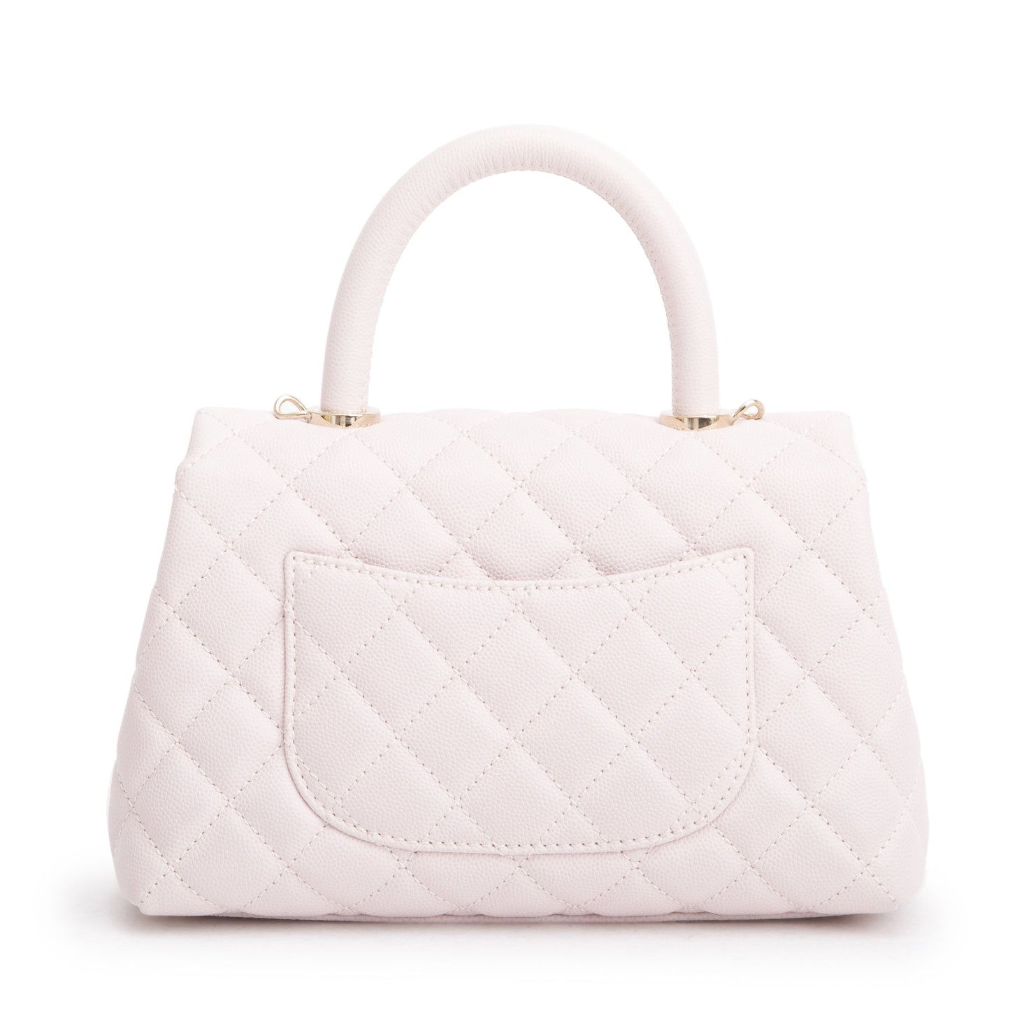 Chanel 2020 Pink Quilted Caviar Leather Small Coco Handle Bag
