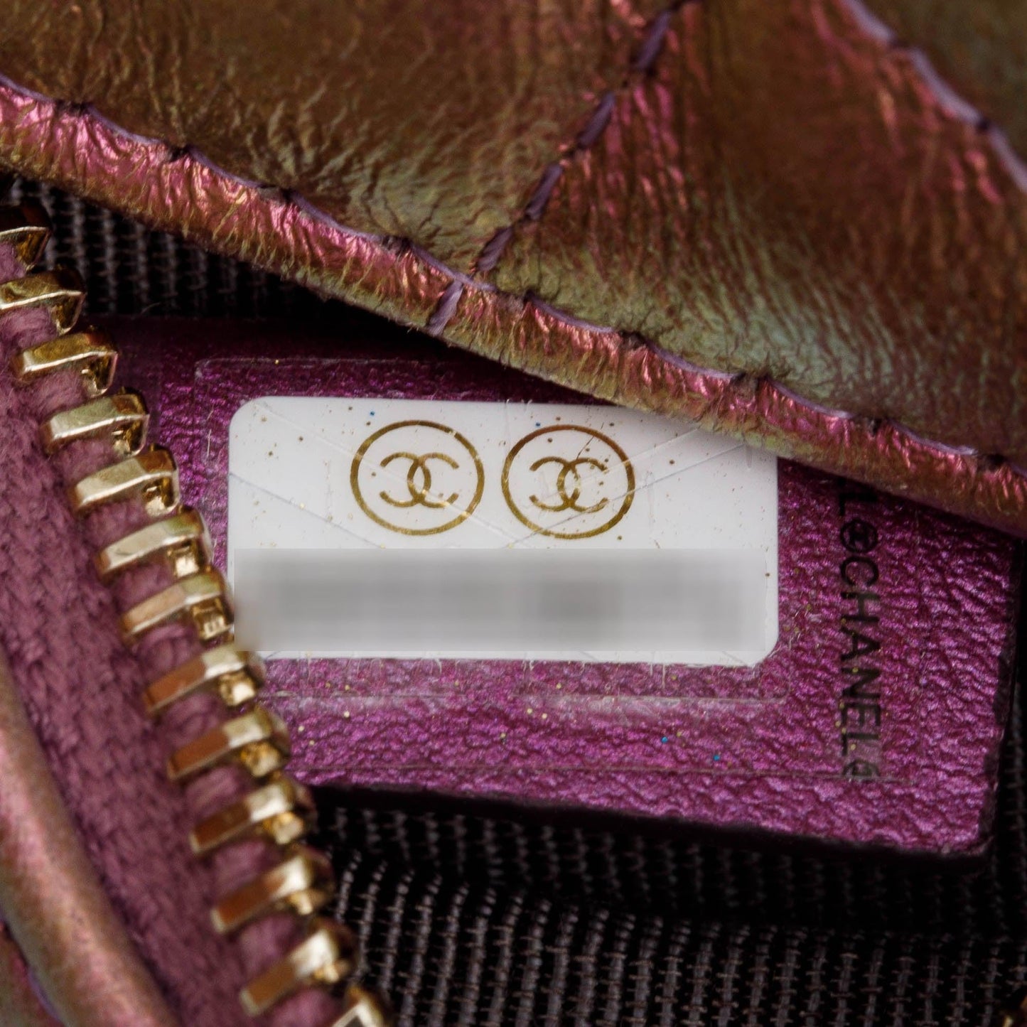 Chanel 2020 Purple Iridescent Calfskin Leather Round CC Chain Crossbody Bag