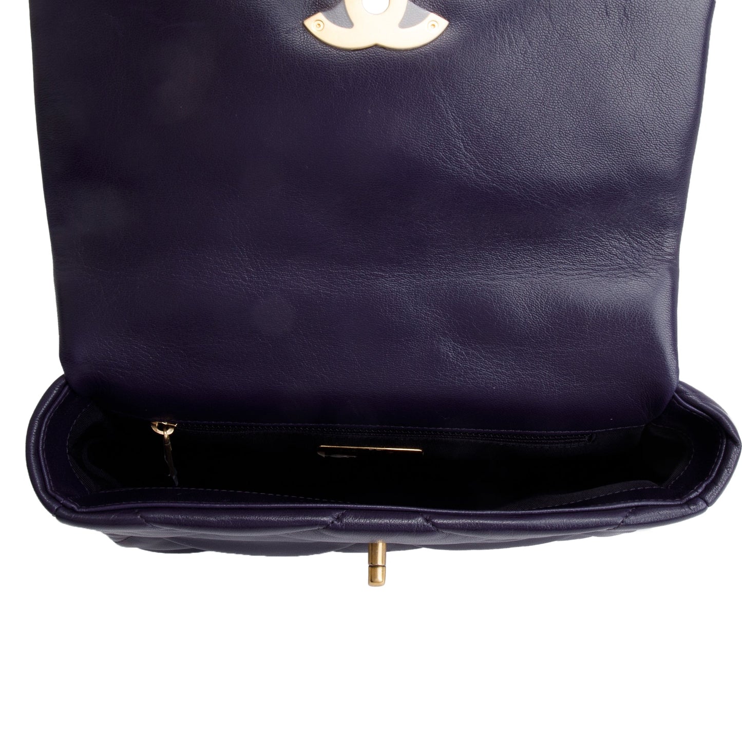 Chanel 2020 Purple Lambskin Leather Medium 19 Flap Bag