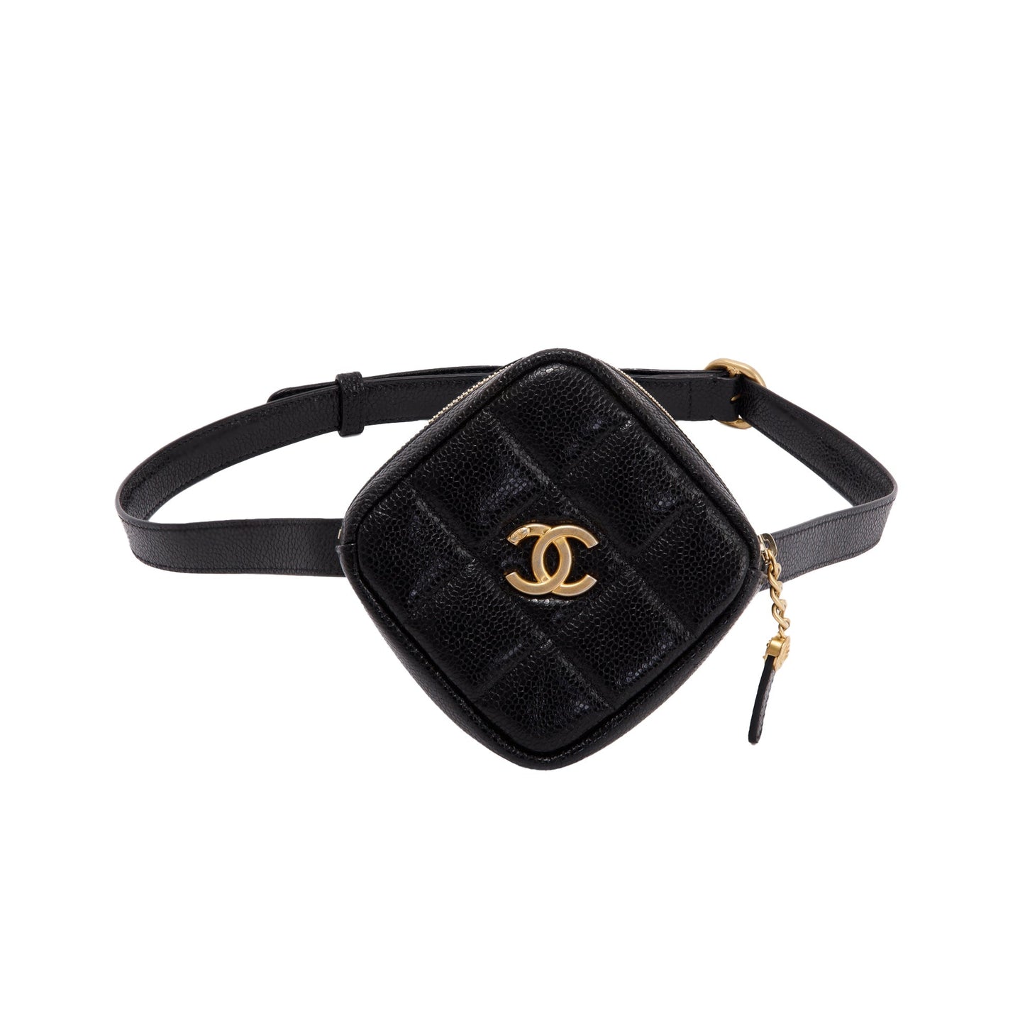 Chanel 2020 Quilted Caviar Leather CC Diamond Belt Bag