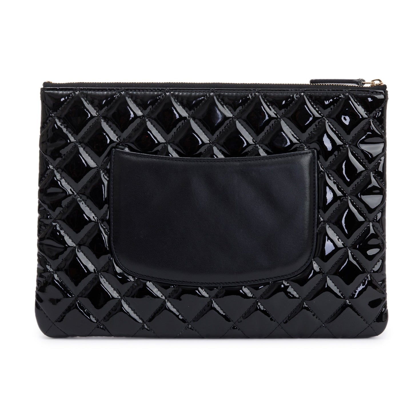 Chanel 2020 Quilted Patent Leather O-Case Clutch