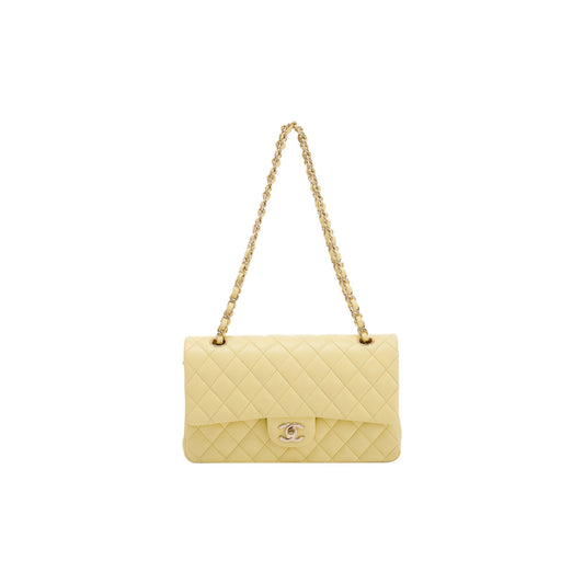 Chanel 2020 Yellow Caviar Classic Medium Double Flap Bag