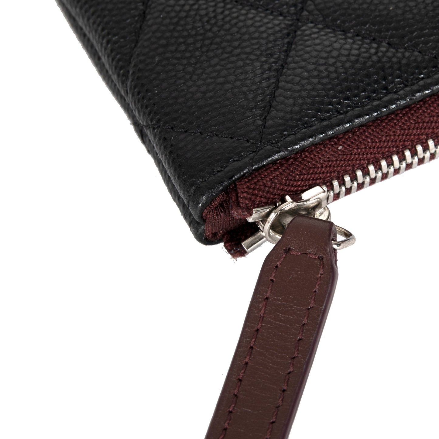 Chanel 2021 Black Caviar Classic Mini Zip Pouch