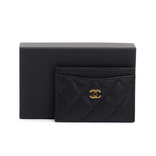 Chanel 2021 Black Caviar Leather Classic Card Holder