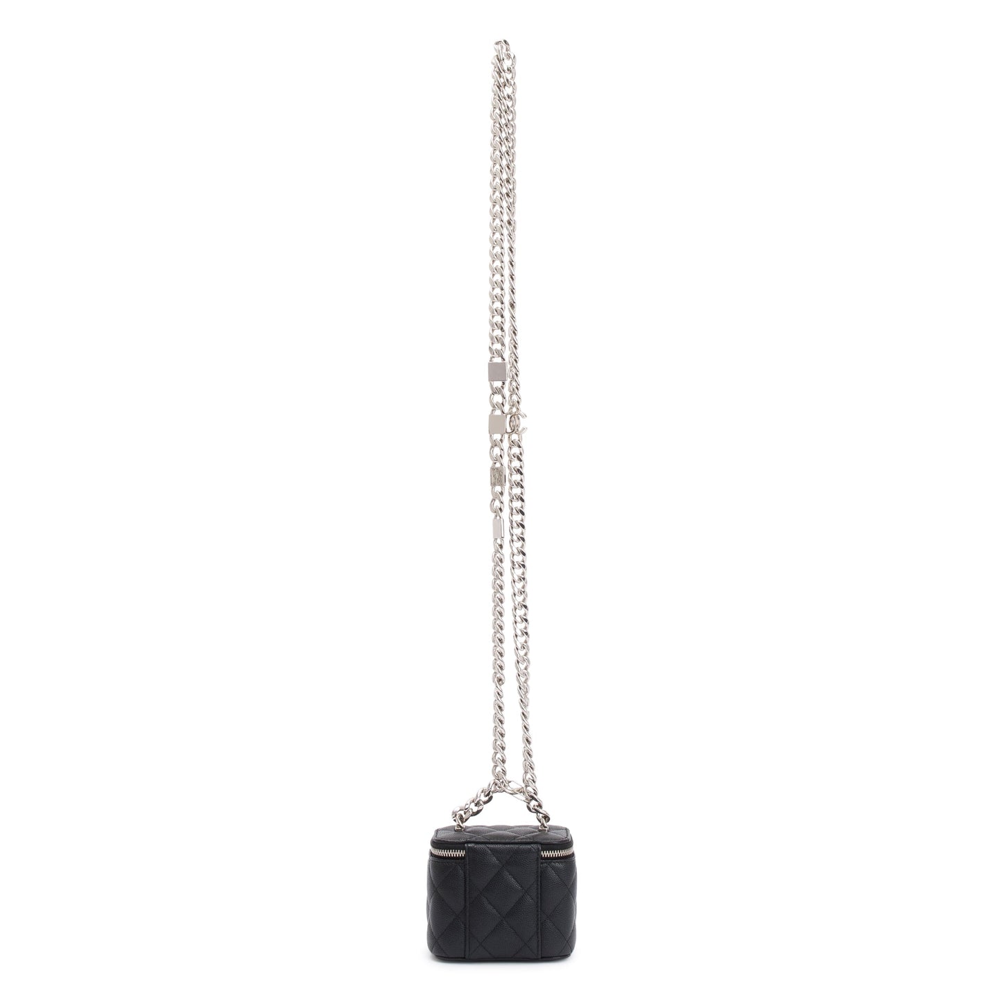 Chanel 2021 Black Caviar Leather Mini Coco Vanity Case