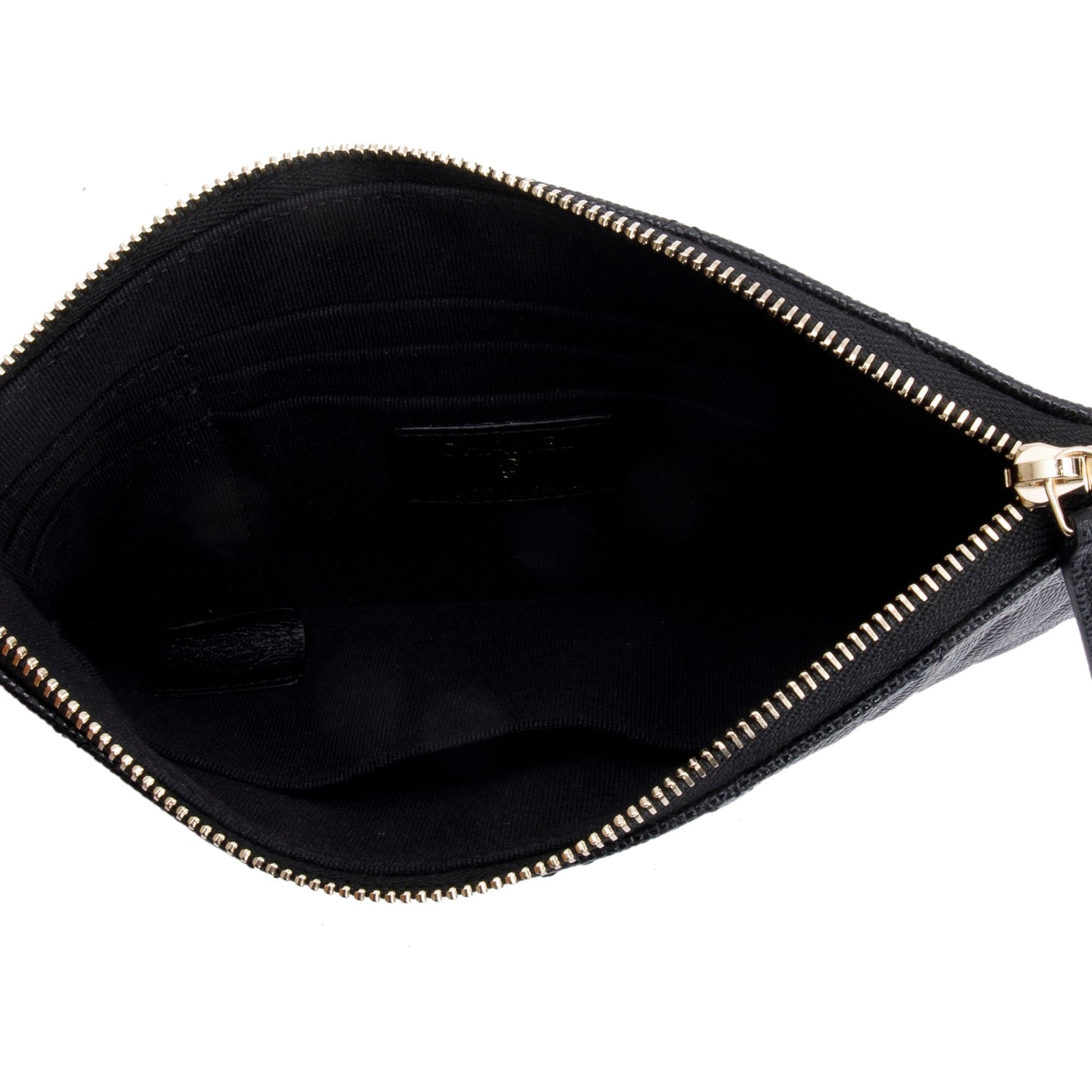 Chanel 2021 Black Quilted Caviar Leather Small CC Strass O-Case Clutch