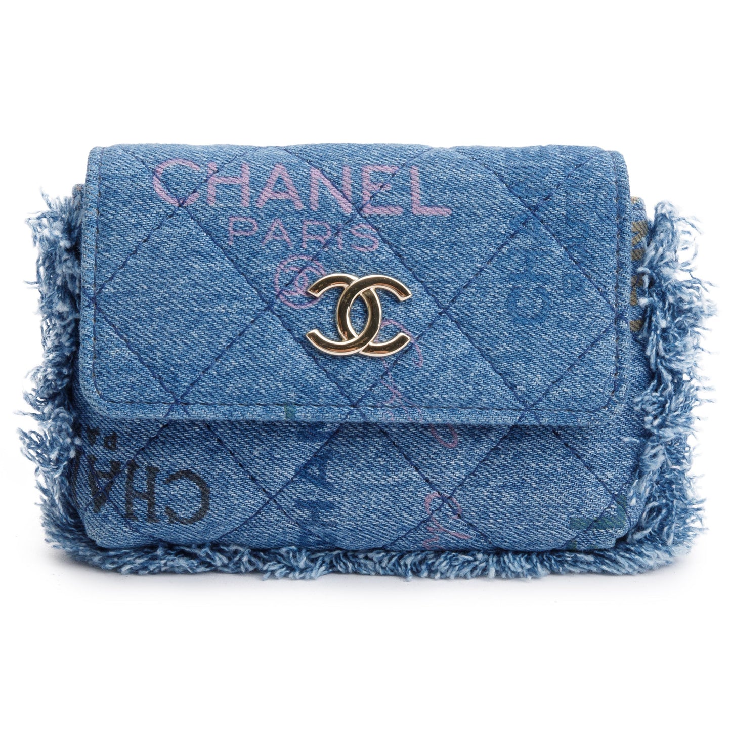 Chanel 2021 Denim Mood Clutch with Chain