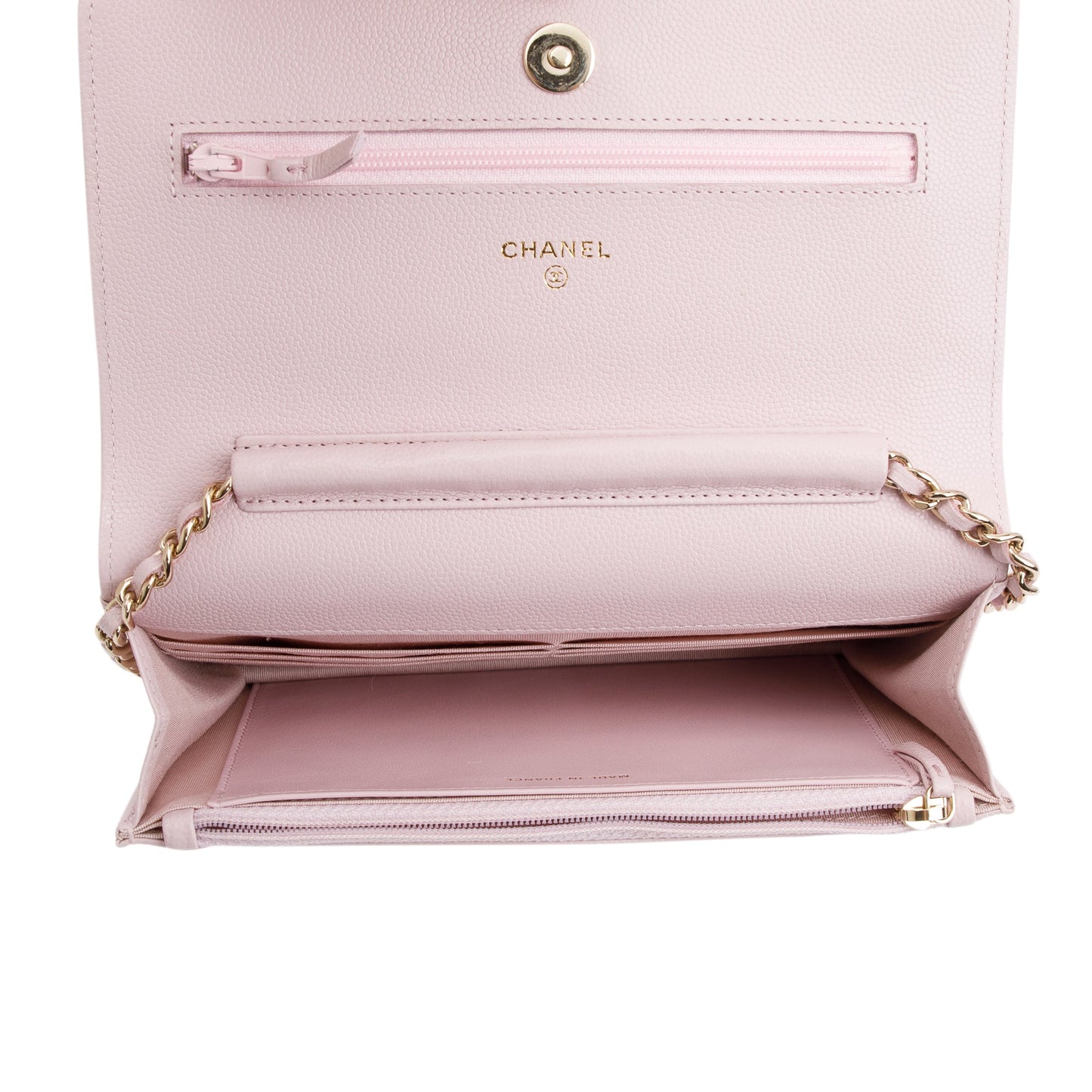Chanel 2021 Pink Caviar Leather Coco Candy Wallet on Chain