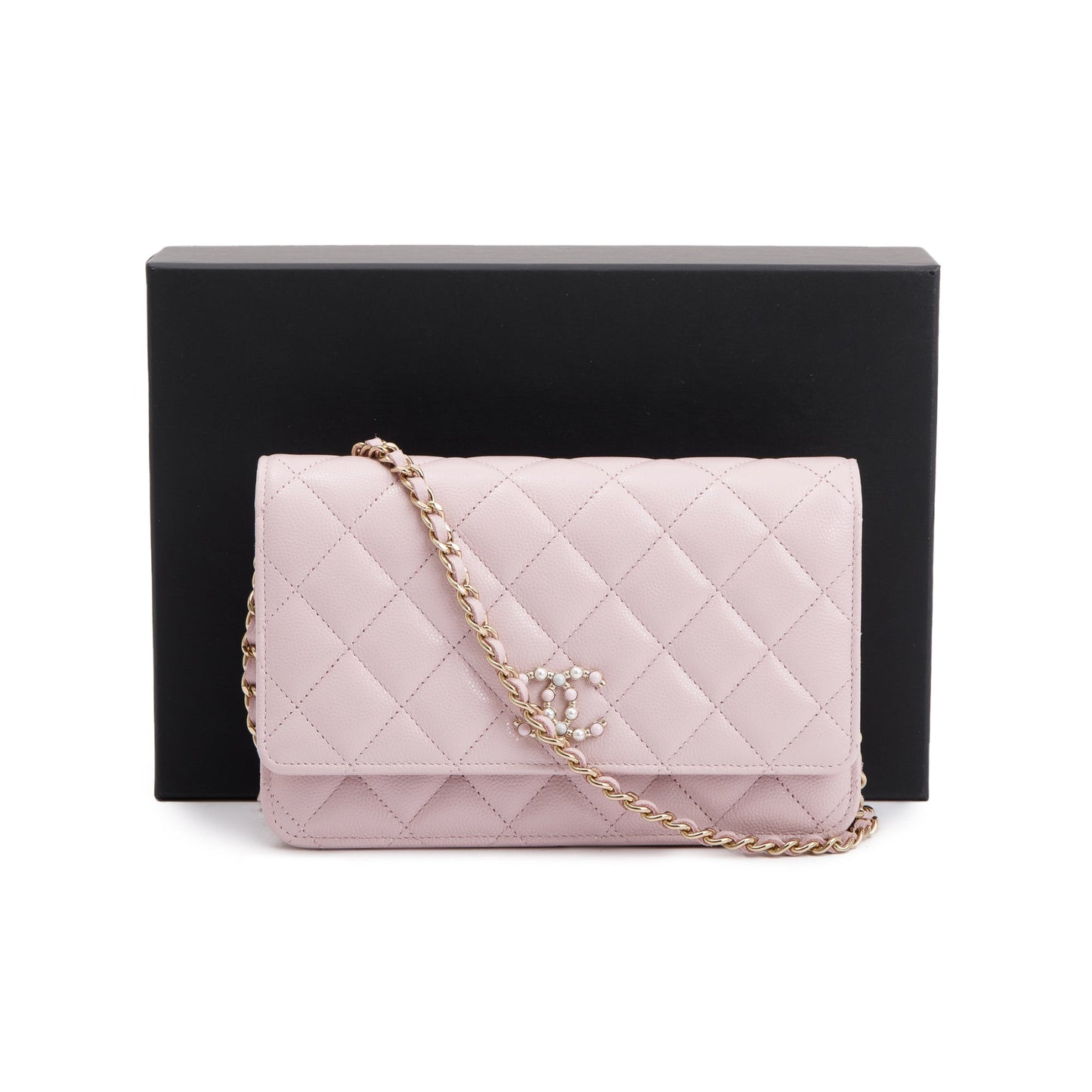 Chanel 2021 Pink Caviar Leather Coco Candy Wallet on Chain