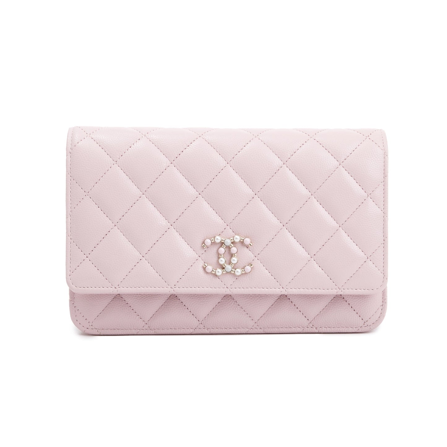 Chanel 2021 Pink Caviar Leather Coco Candy Wallet on Chain