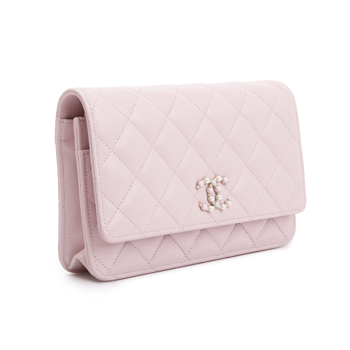 Chanel 2021 Pink Caviar Leather Coco Candy Wallet on Chain