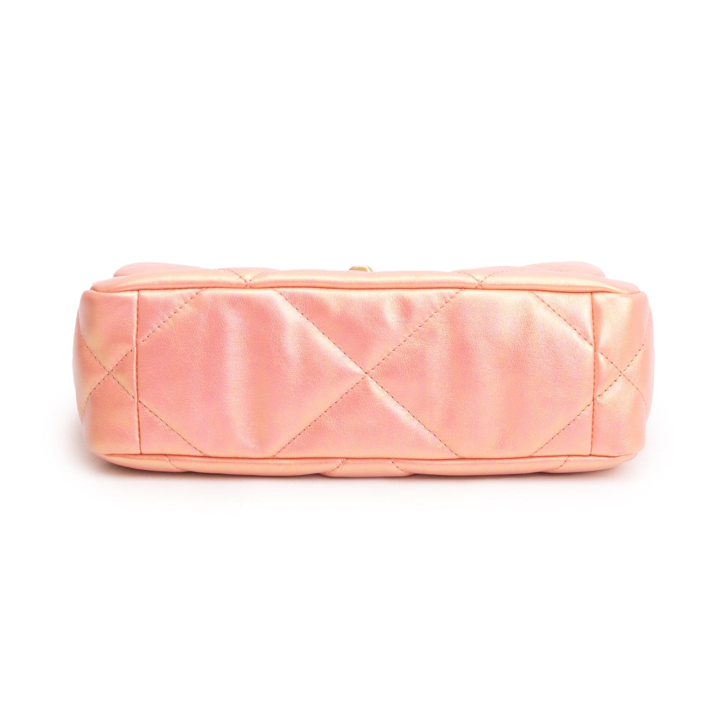 Chanel 2021 Pink Iridescent Lambskin Leather Medium 19 Flap Bag
