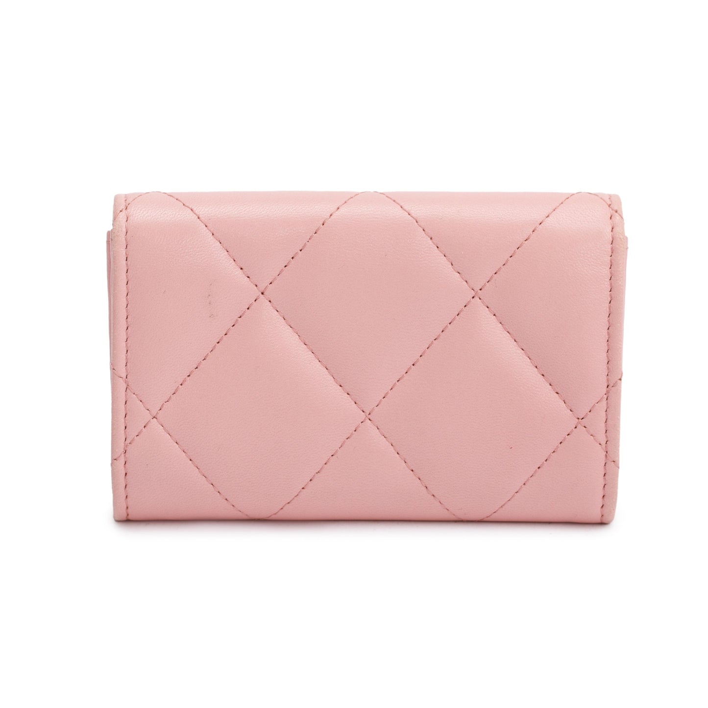 Chanel 2021 Pink Quilted Leather 19 Flap Wallet