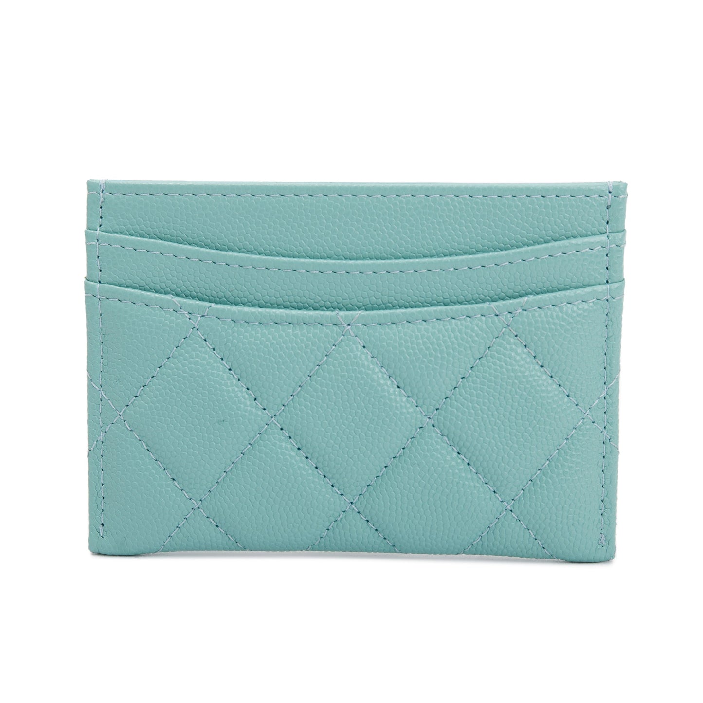 Chanel 2021 Tiffany Blue Caviar Leather Classic Card Holder