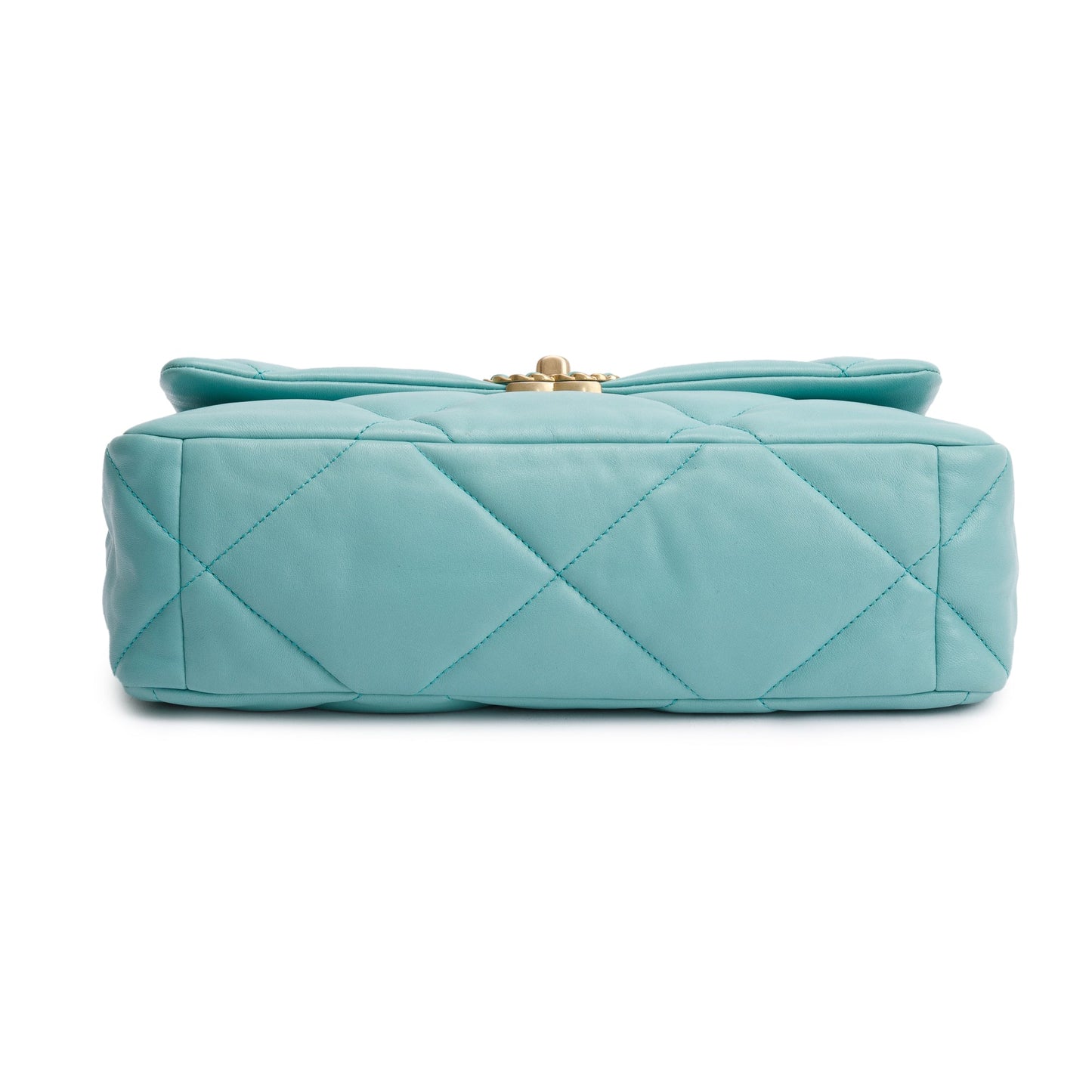 Chanel 2021 Tiffany Blue Lambskin Leather Large 19 Flap Bag