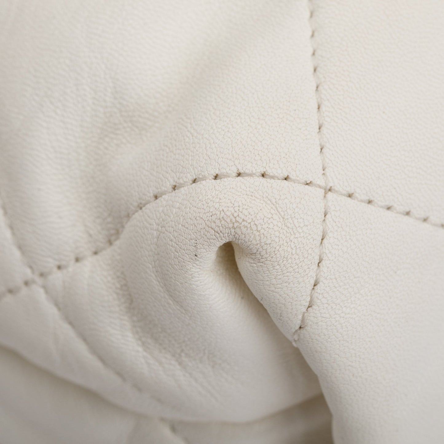 Chanel 2021 White Calfskin Leather Medium Logo Strap Flap Bag