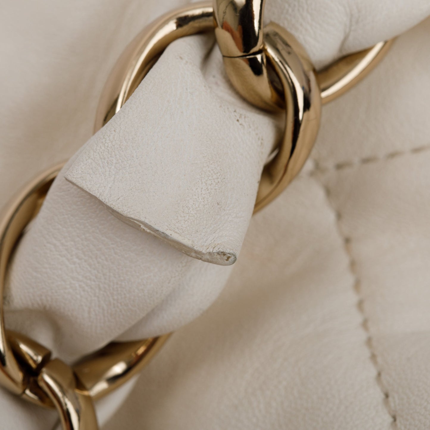 Chanel 2021 White Calfskin Leather Medium Logo Strap Flap Bag