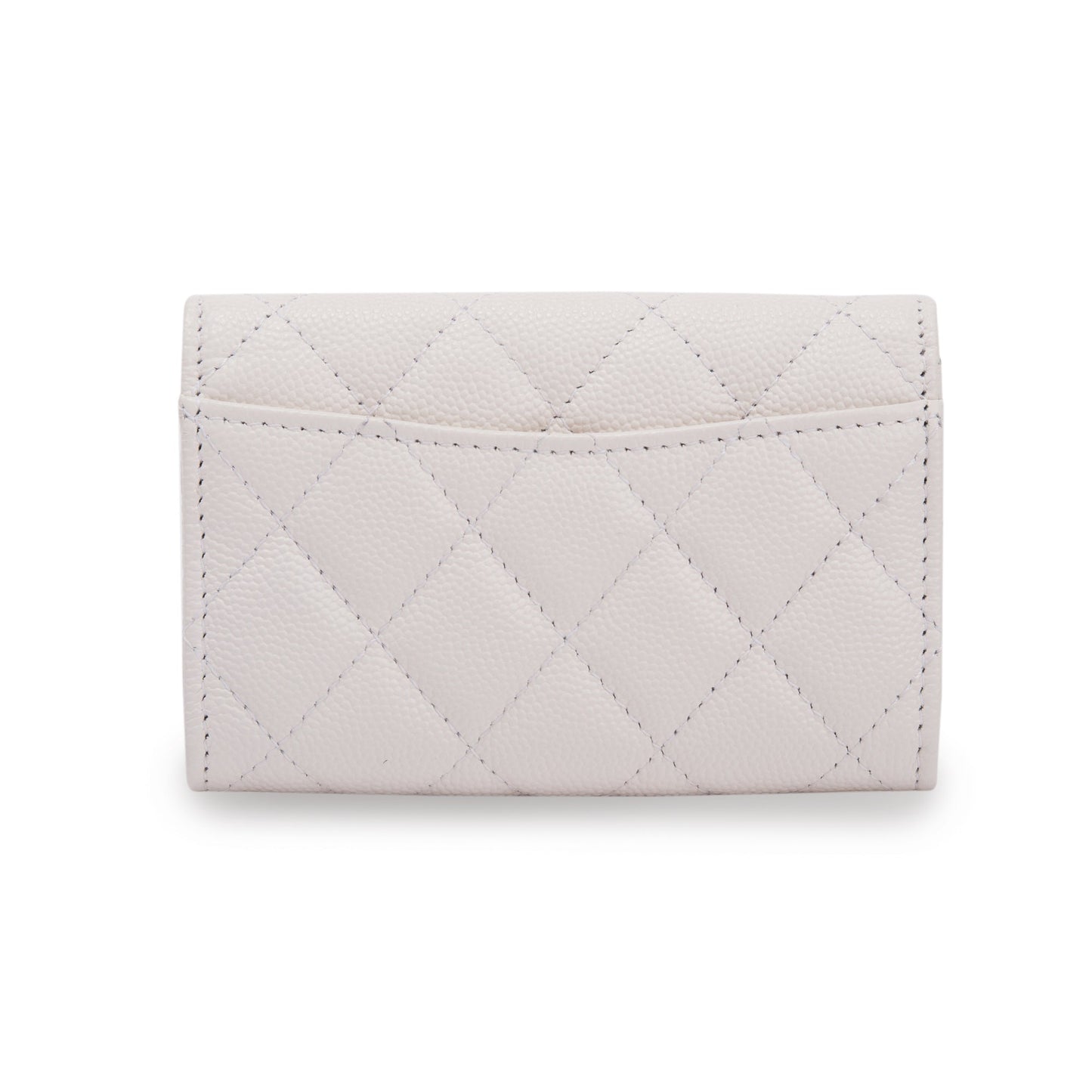 Chanel 2021 White Caviar Classic Flap Card Holder
