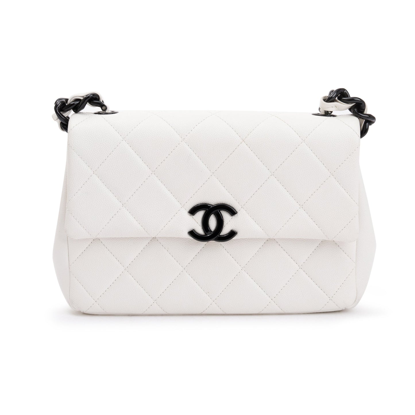 Chanel 2021 White Caviar Leather Small My Everything Flap Bag