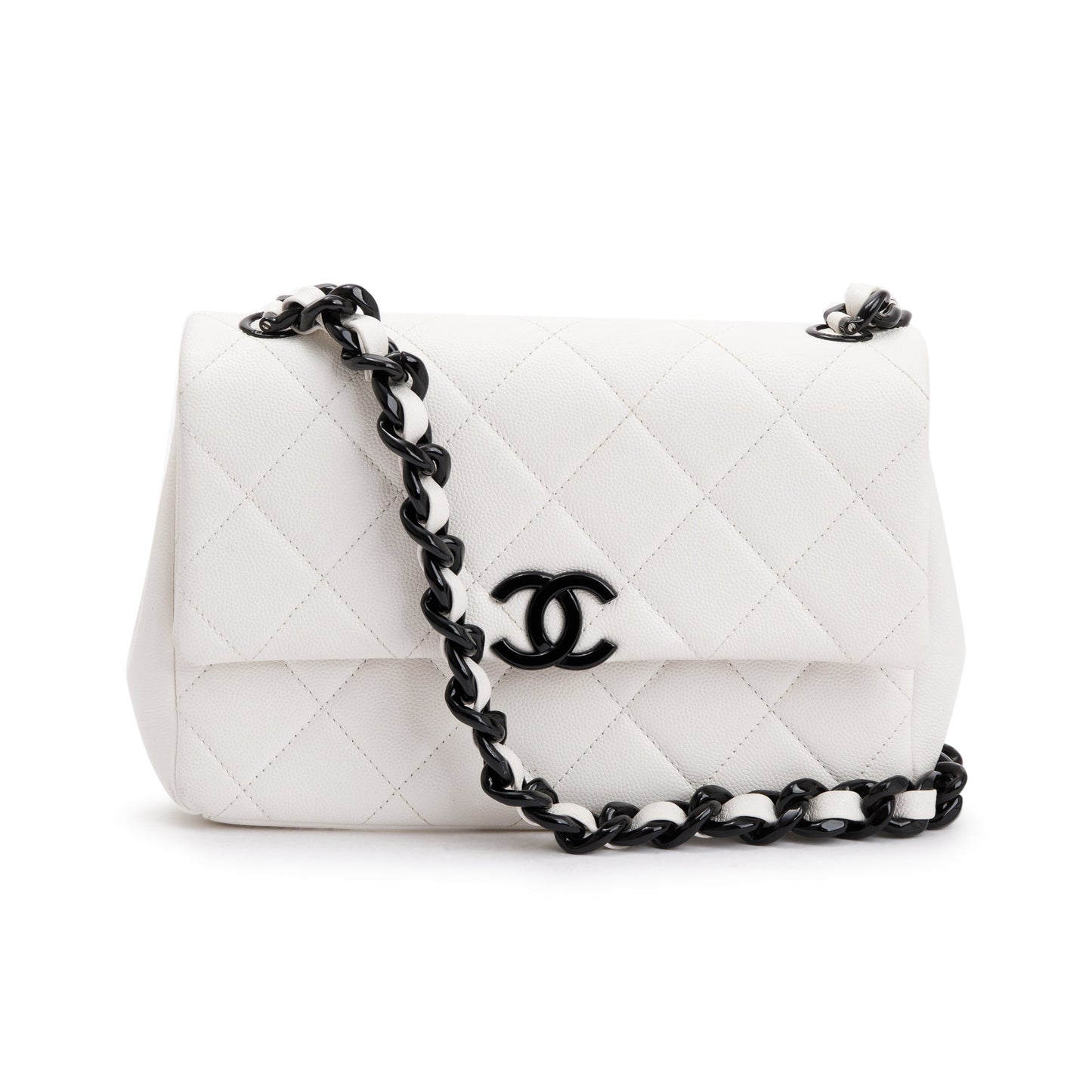 Chanel 2021 White Caviar Leather Small My Everything Flap Bag