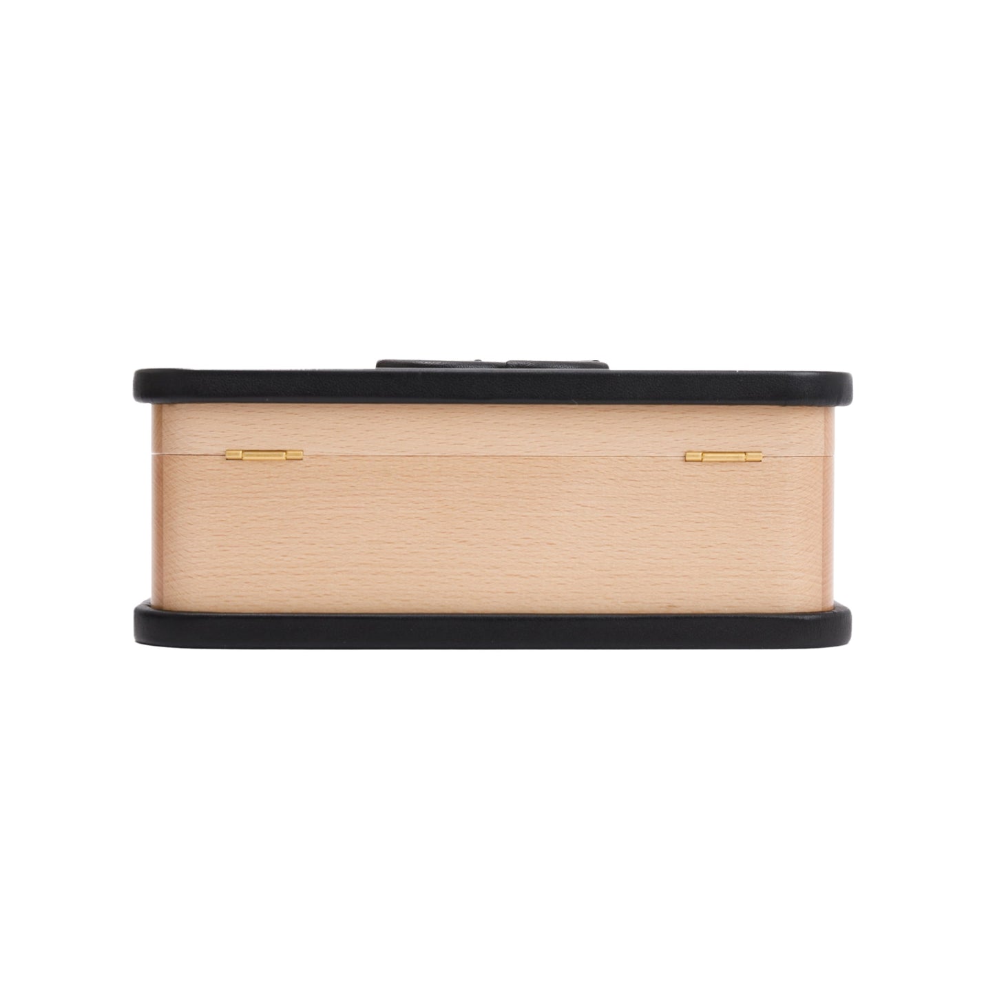 Chanel 2022 Beige Beech Wood Black Lambskin Leather Medium CC Vanity Case
