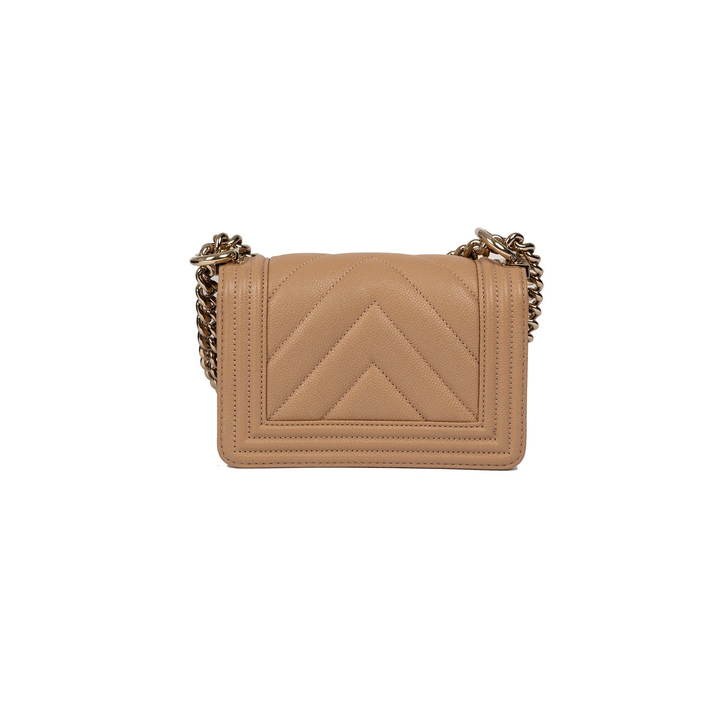 Chanel 2022 Beige Caviar Mini Boy Bag