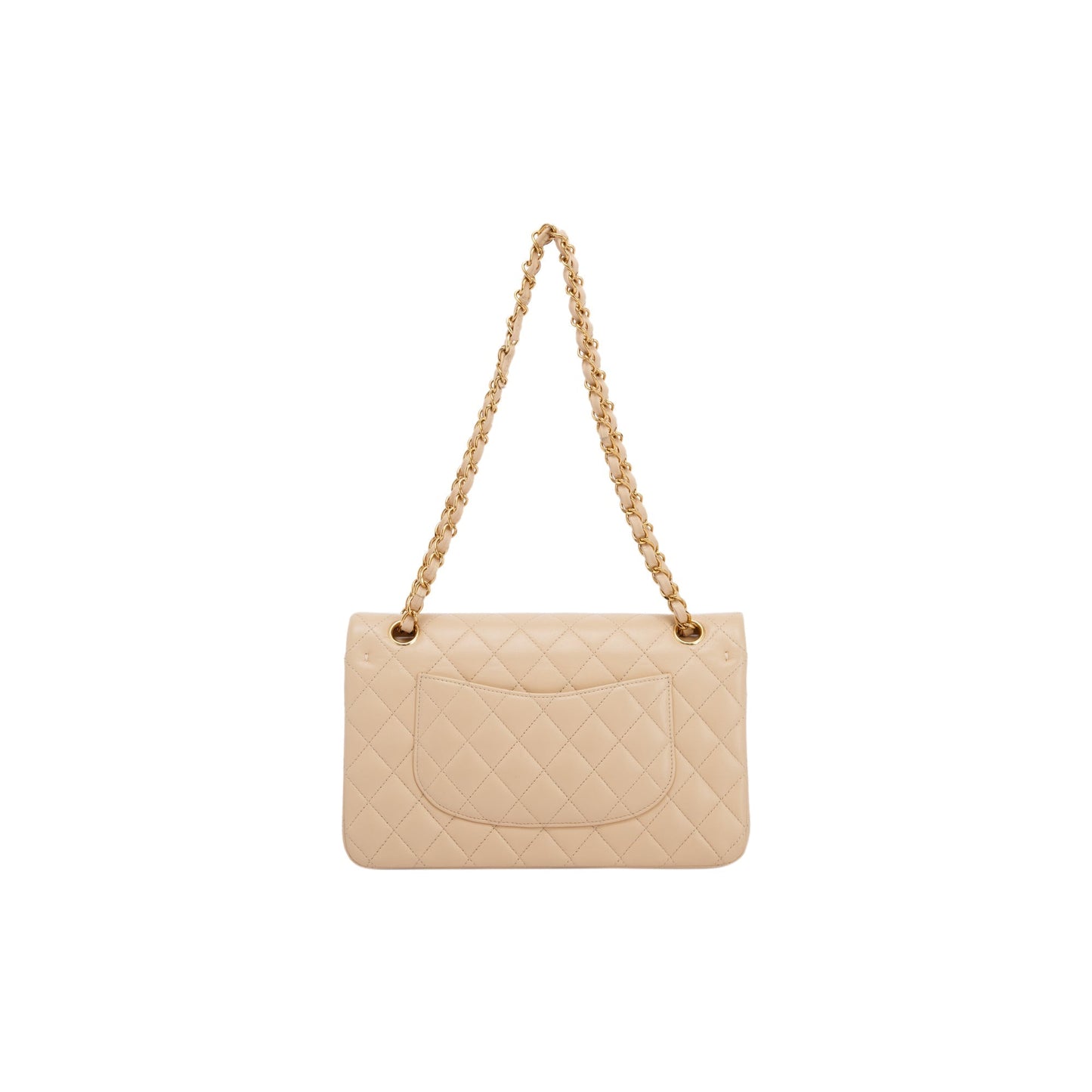 Chanel 2022 Beige Lambskin Classic Medium Double Flap Bag