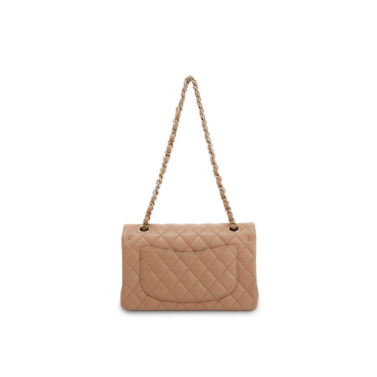 Chanel 2022 Beige Lambskin Small Classic Double Flap Bag