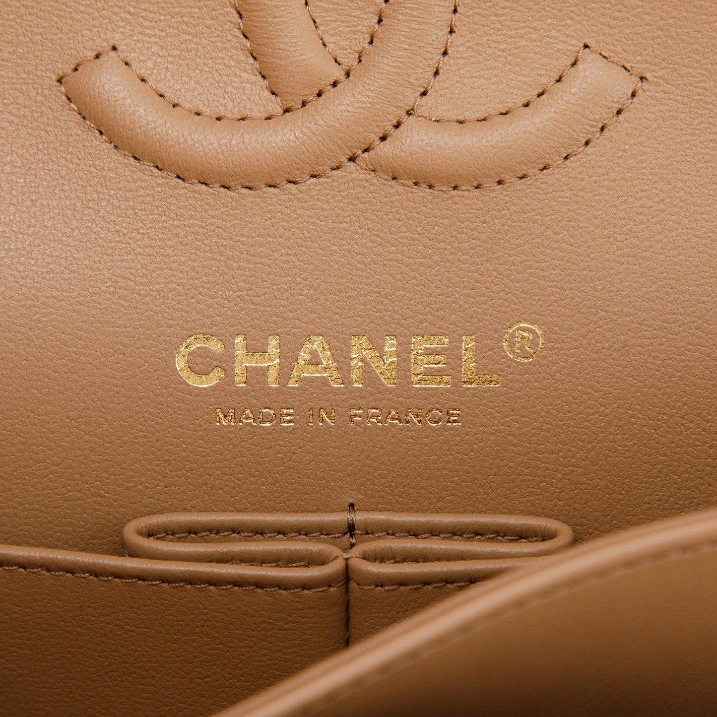 Chanel 2022 Beige Lambskin Small Classic Double Flap Bag