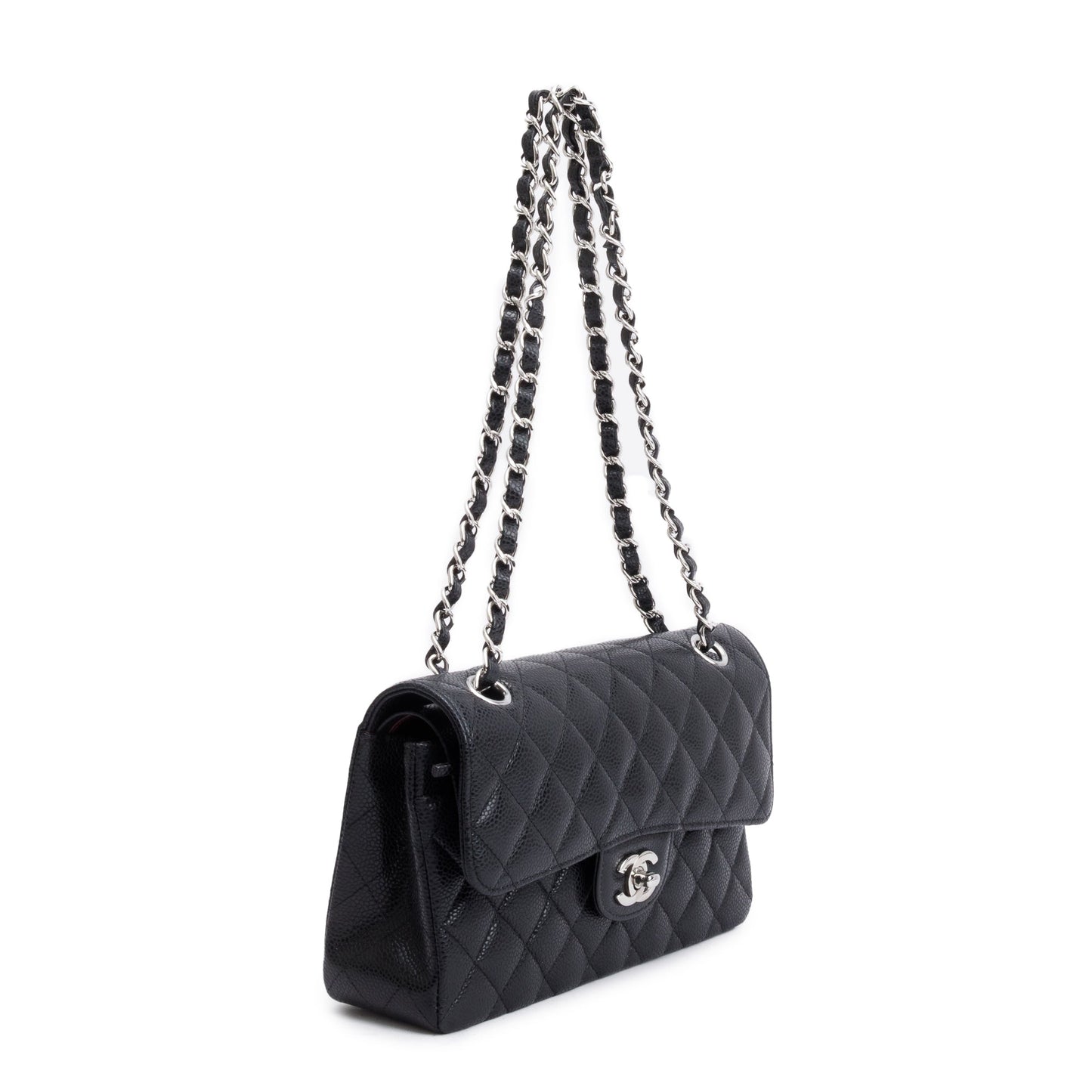 Chanel 2022 Black Caviar Classic Small Double Flap Bag