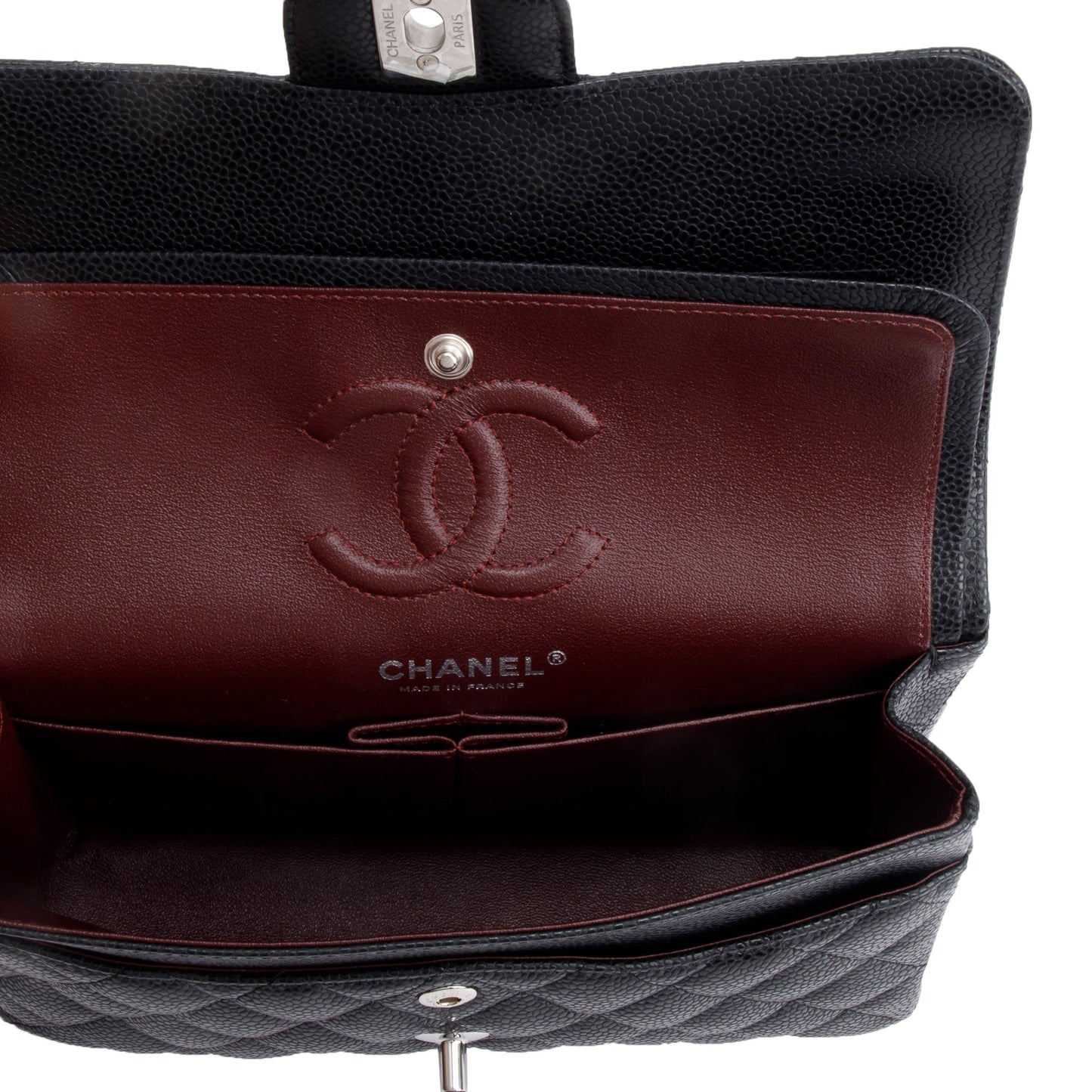 Chanel 2022 Black Caviar Classic Small Double Flap Bag