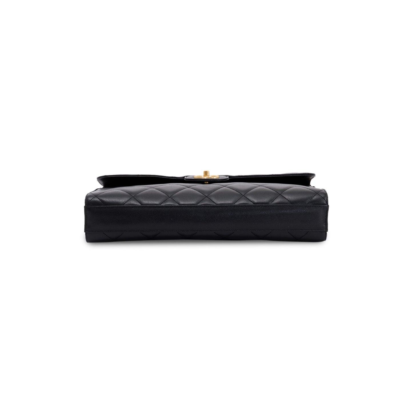 Chanel 2022 Black Caviar Large CC Flap Briefcase
