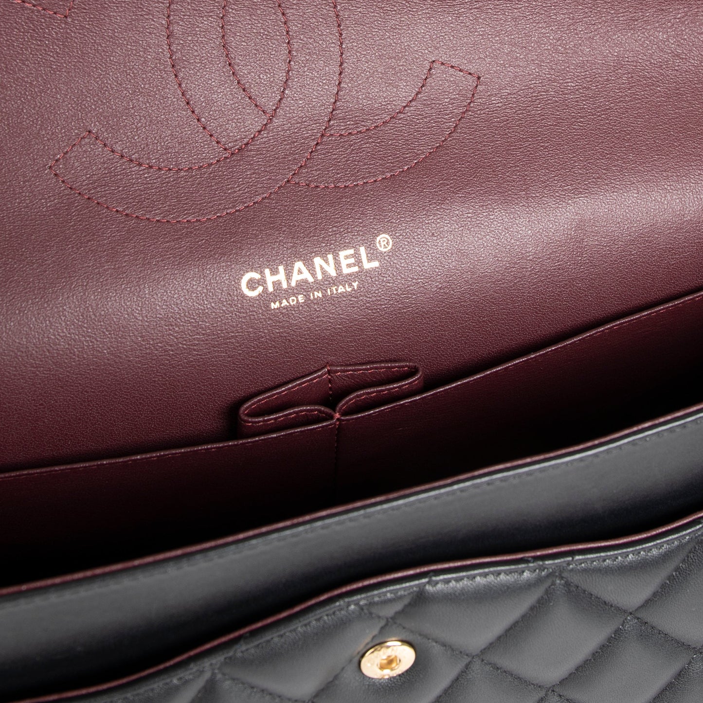 Chanel 2022 Black Lambskin Classic Jumbo Double Flap Bag