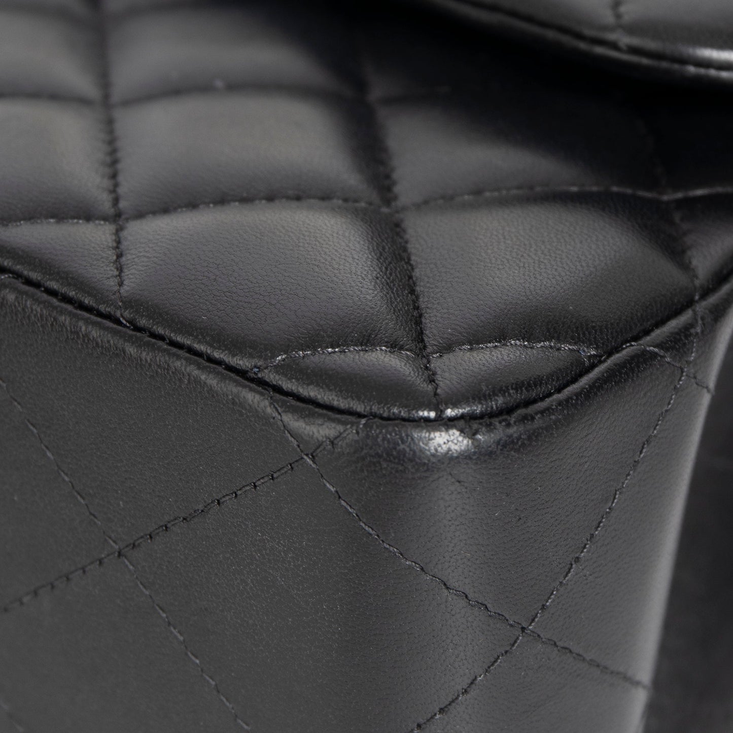 Chanel 2022 Black Lambskin Classic Jumbo Double Flap Bag