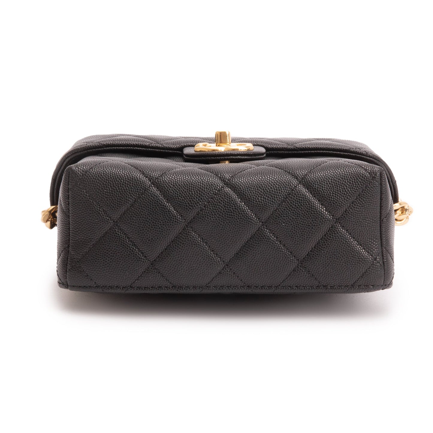 Chanel 2022 Black Quilted Caviar Leather Handy Box Vanity Case