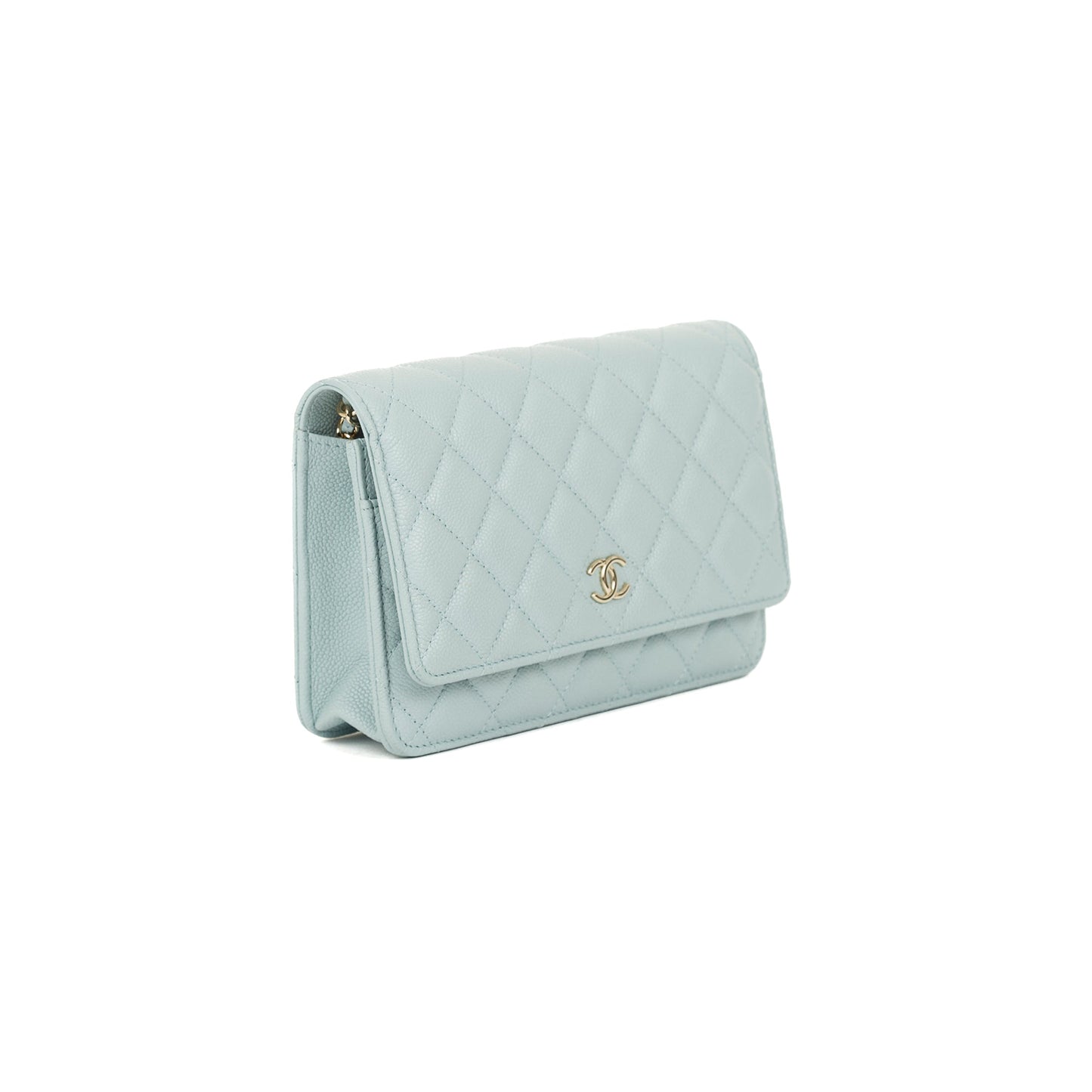 Chanel 2022 Blue Caviar Tiny CC Wallet on Chain