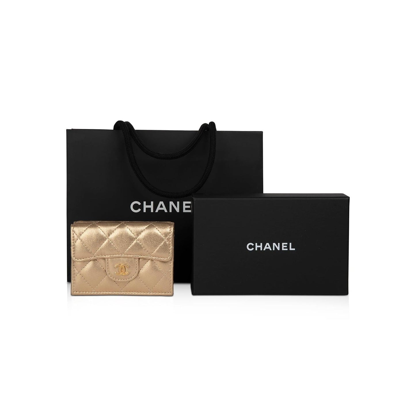 Chanel 2022 Classic CC Logo Compact Wallet