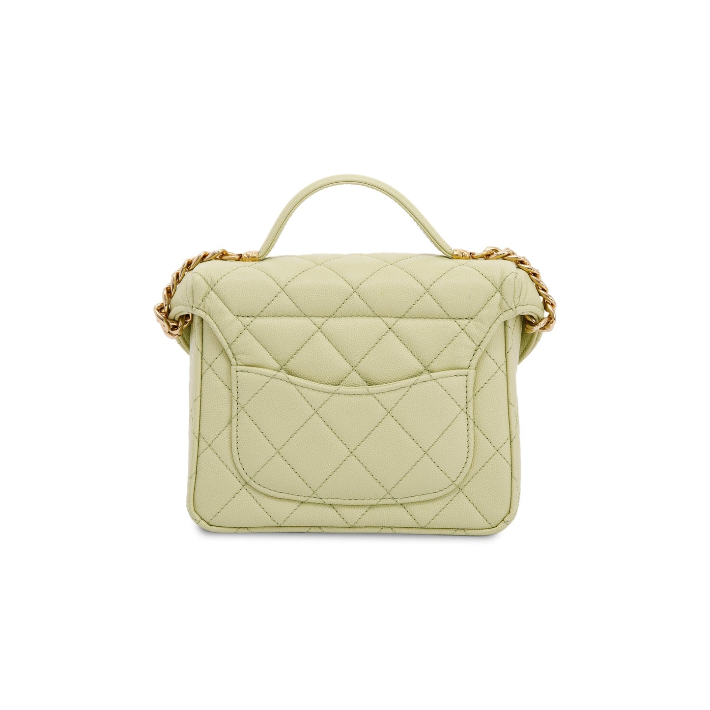 Chanel 2022 Green Caviar Leather Small Vanity Case