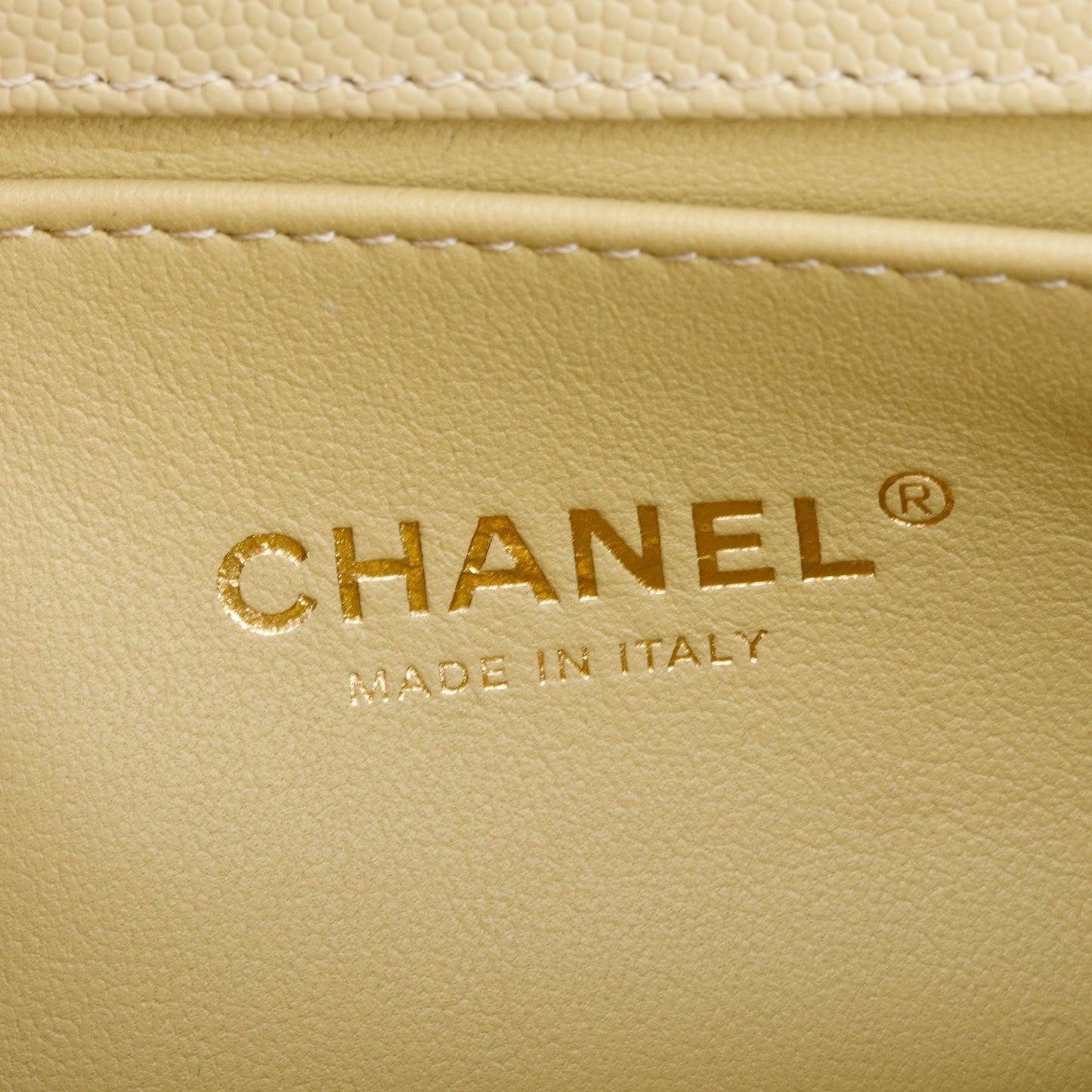 Chanel 2022 Neutral Caviar Leather Small Boy Bag