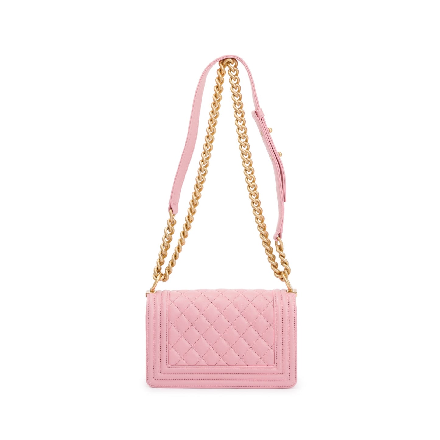 Chanel 2022 Pink Calfskin Leather Small Boy Bag