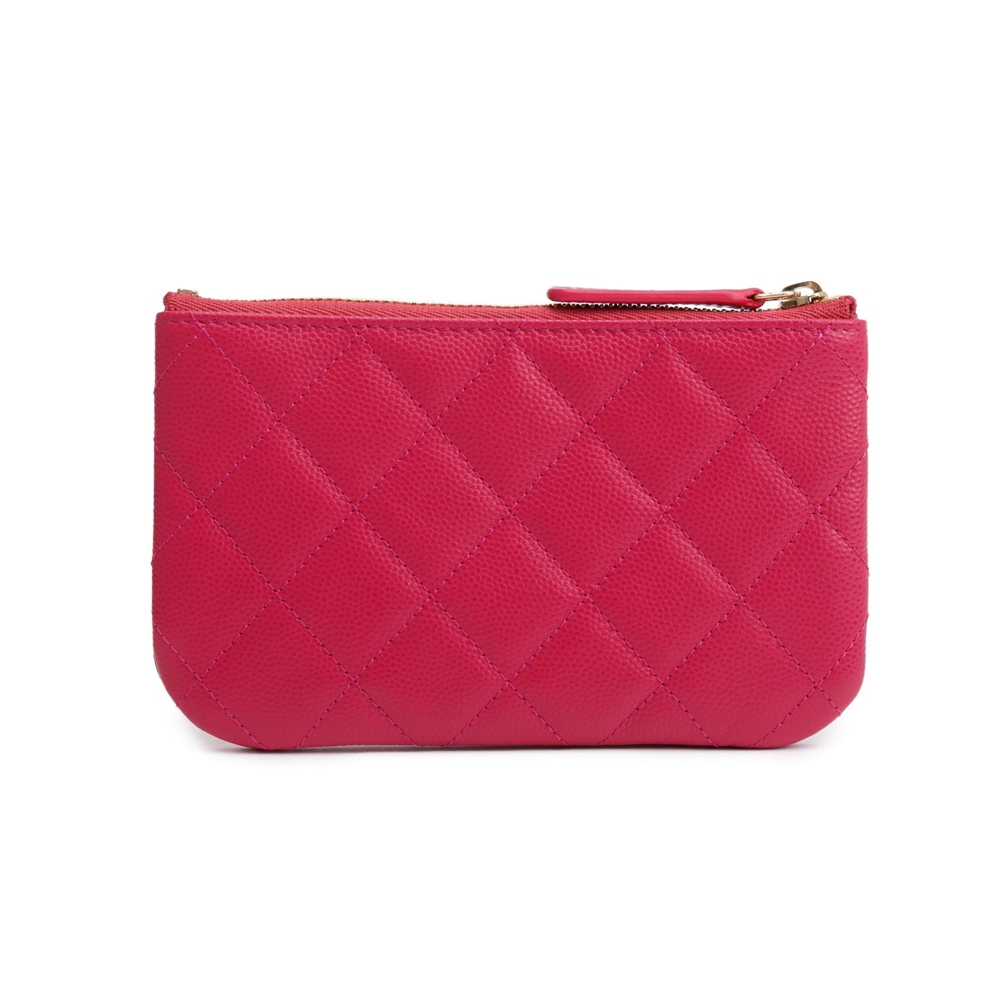 Chanel 2022 Pink Caviar Classic Mini O-Case Pouch