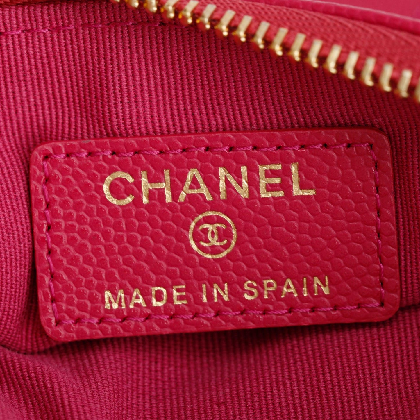 Chanel 2022 Pink Caviar Classic Mini O-Case Pouch