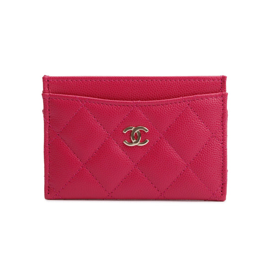 Chanel 2022 Pink Caviar Leather Classic Card Holder