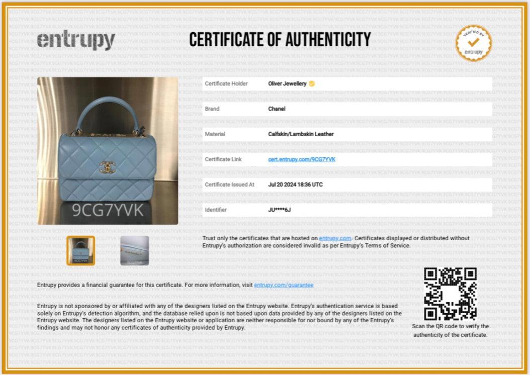 Chanel 2022 Tiffany Blue Lambskin Leather Small  Trendy CC Top Handle Flap Bag